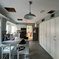 Replacement of Poly-B pipe in the ceiling of a kitchen.